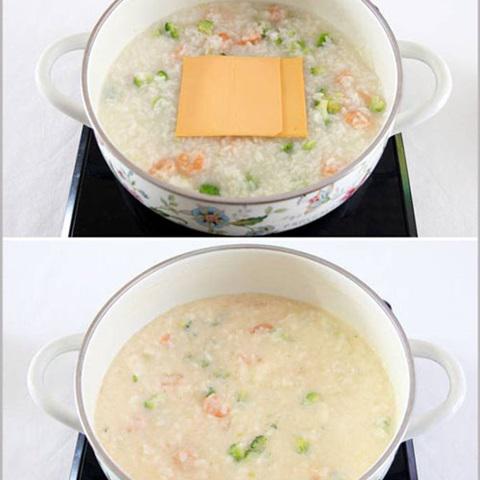 Cách làm cháo tôm với phô mai