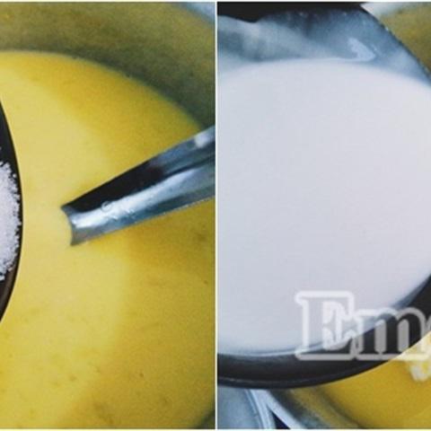 Cách làm chè bí đỏ cốt dừa mix trân châu trà xanh