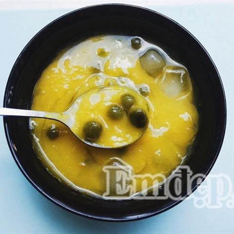 Cách làm chè bí đỏ cốt dừa mix trân châu trà xanh