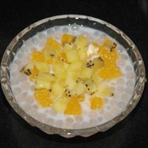 Cách làm chè bột báng trái cây