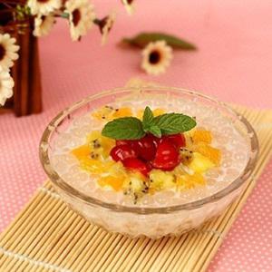 Cách làm chè bột báng trái cây