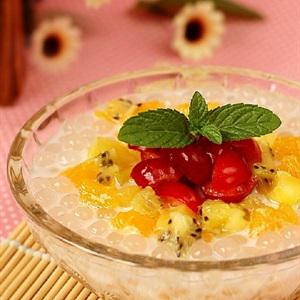 Cách làm chè bột báng trái cây