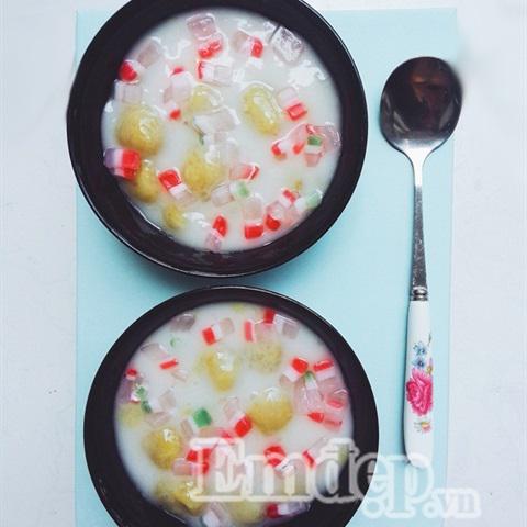 Cách làm chè khoai lang bi nước cốt dừa trân châu