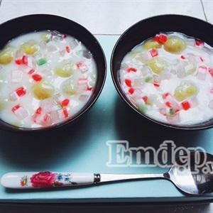 Cách làm chè khoai lang bi nước cốt dừa trân châu