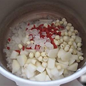 Cách làm chè nấm tuyết hạt sen