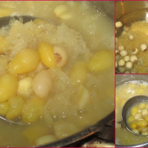 Cách làm chè nấm tuyết hạt sen bạch quả