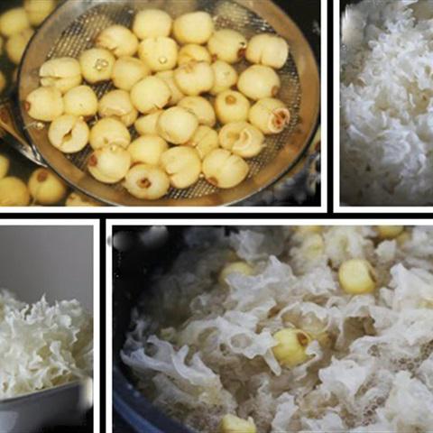 Cách làm chè nấm tuyết với hạt sen