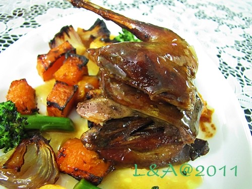 Chim quay bơ với rau củ sốt chanh