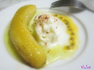 Chuối đốt rượu