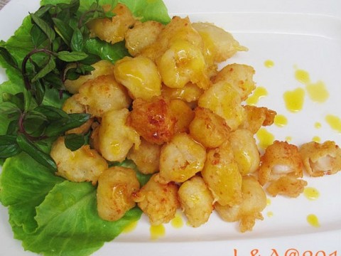 Cồi điệp chiên giòn với sốt chanh dây