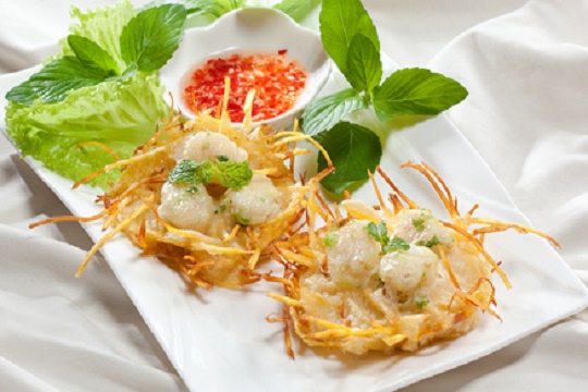 Cồi sò điệp chiên khoai