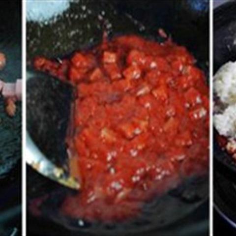 Cách làm cơm chiên cà chua thịt nguội