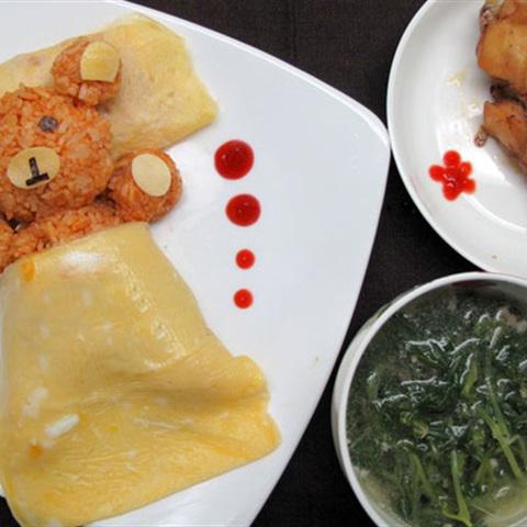 Cách làm cơm chiên hình gấu