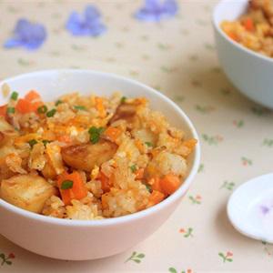 Cách làm cơm chiên khoai lang