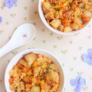 Cách làm cơm chiên khoai lang