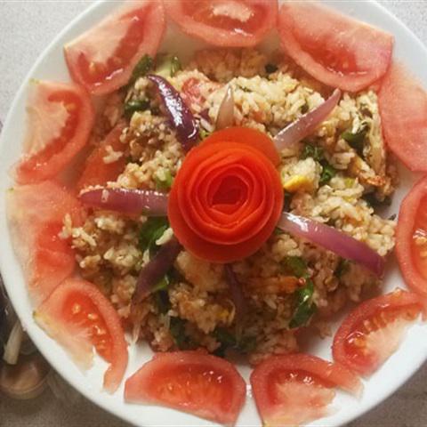 Cách làm cơm chiên ngũ sắc