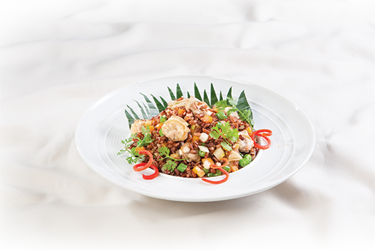 Cơm gạo lức chiên nghêu