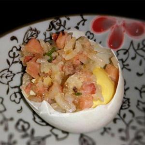 Cách làm cơm nếp nhồi trứng muối