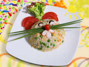 Cơm rang hải sản mèo con