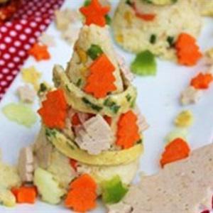 Cách làm cơm rang hình cây thông