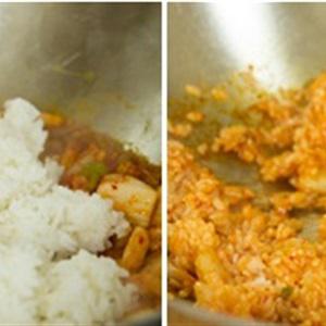 Cách làm cơm rang kim chi chua cay