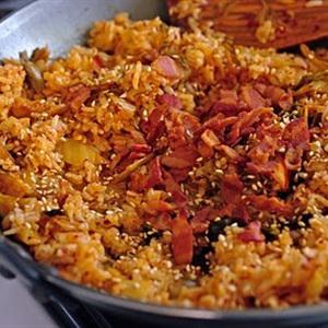 Cách làm cơm rang kim chi thịt nguội