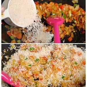 Cách làm cơm rang ngũ sắc