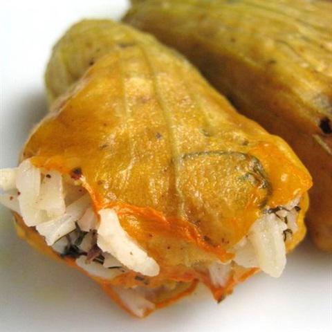 Cách làm cơm rang nhồi hoa bí