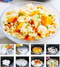 Cơm rang tôm, bí ngô