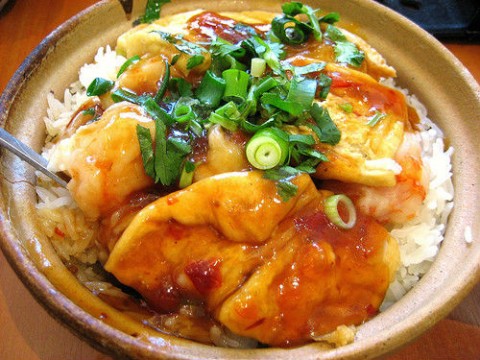 Cơm tay cầm tôm viên