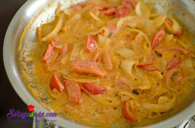 Công thức cho món spaghetti kim chi dai ngon từng sợi