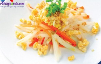 Củ cải xào trứng-món ăn dinh dướng giảm cân cho người béo