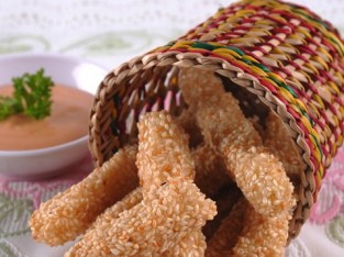 Củ hũ dừa chiên mè