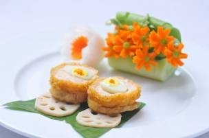 Củ sen dồn tôm chiên