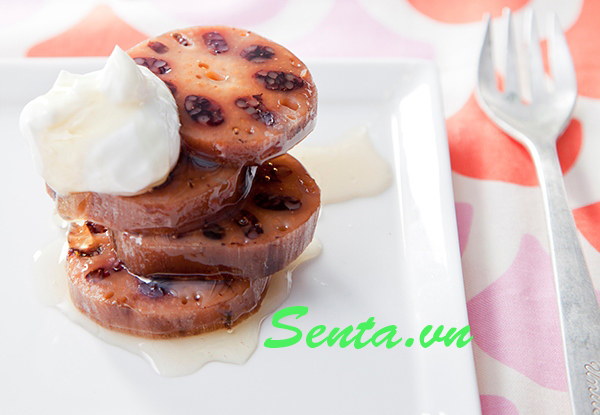 Củ sen nhồi nếp cẩm – món ngọt ngào cho mùa đông