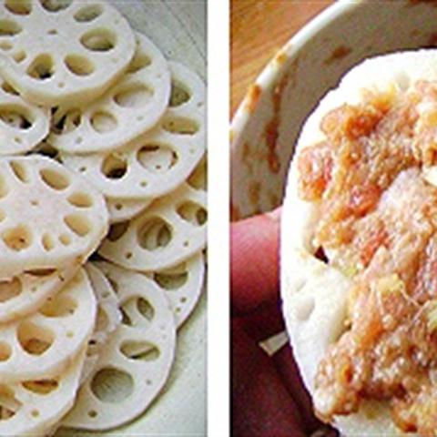 Cách làm củ sen nhồi thịt chiên