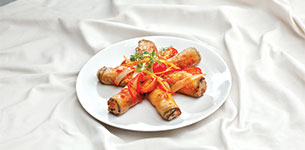 Cuốn cà tím xào sa tế