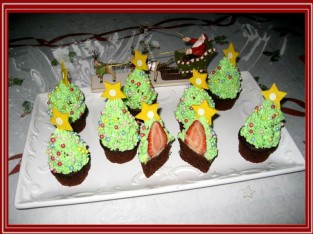 Cupcake cây thông Noel