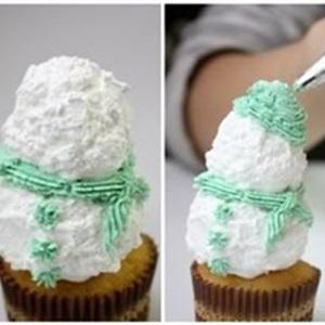 Cách làm cupcake người tuyết