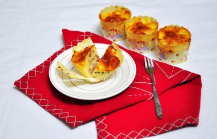 Cupcake phô-mai thịt hun khói