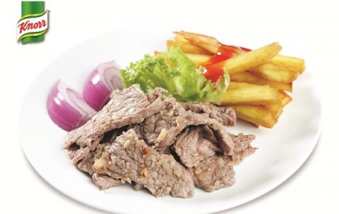 Cừu nướng, khoai lang chiên