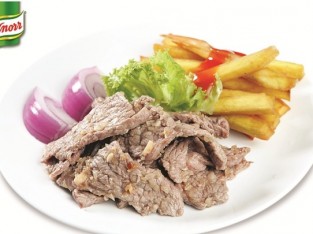 Cừu nướng, khoai lang chiên