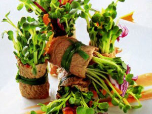 Đà điểu cuộn rau mầm