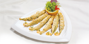 Đậu bắp nhồi chả cá chiên