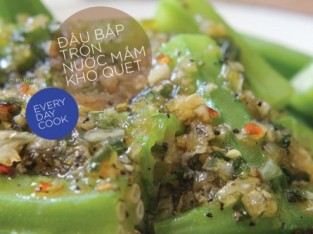 Đậu bắp trộn nước mắm kho quẹt