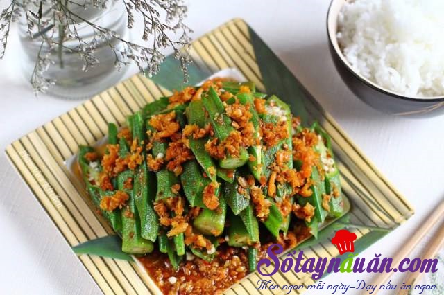 Đậu bắp xào tôm khô