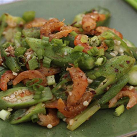 Cách làm đậu bắp xào tôm khô