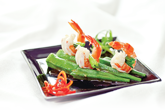 Đậu bắp xào tôm