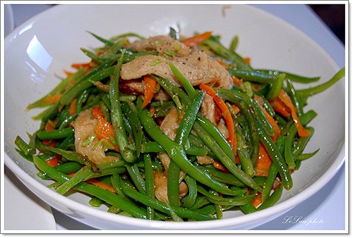 Đậu cô que xào đậu hũ khô ( heo lát chay )