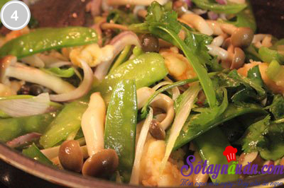 Đậu Hà Lan xào tôm nấm